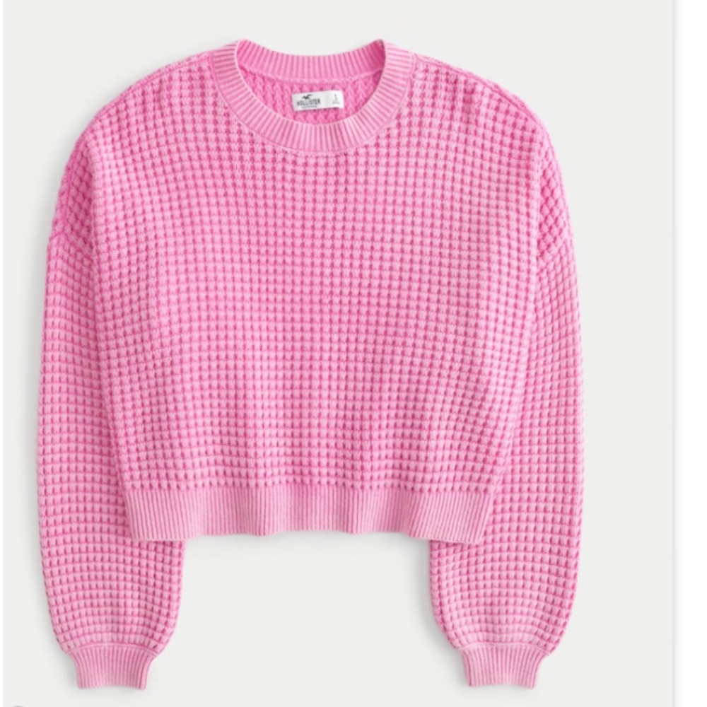 Hollister Pink Waffle Knit Sweater